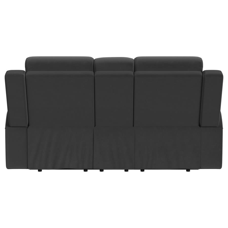 Brentwood Upholstered Reclining Loveseat Dark Charcoal view 7
