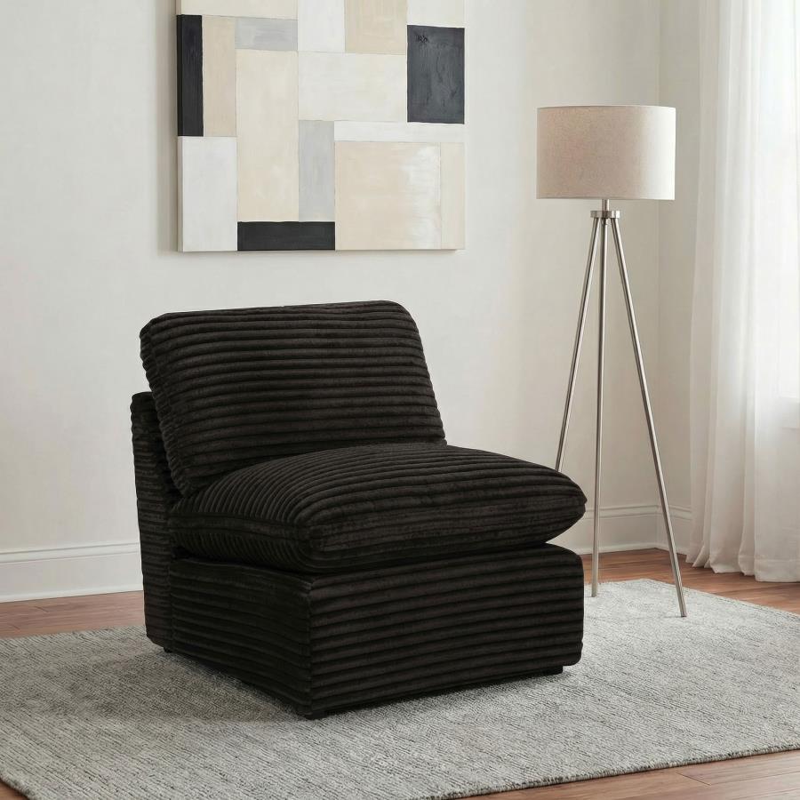 Collins Modular Armless Chair Chocolate Brown view 2