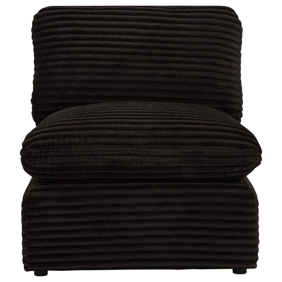 Collins Modular Armless Chair Chocolate Brown view 3