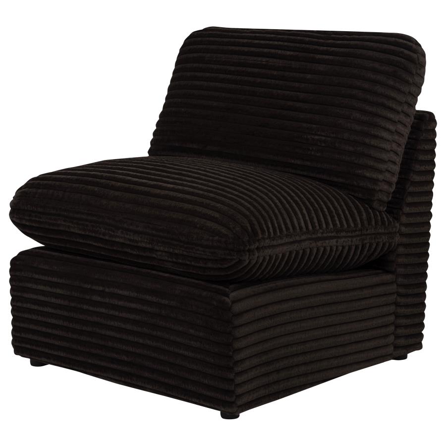 Collins Modular Armless Chair Chocolate Brown view 4