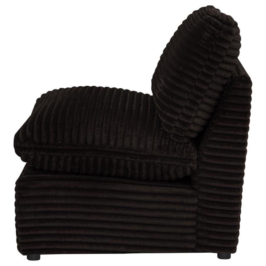Collins Modular Armless Chair Chocolate Brown view 5