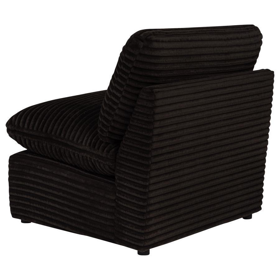 Collins Modular Armless Chair Chocolate Brown view 6