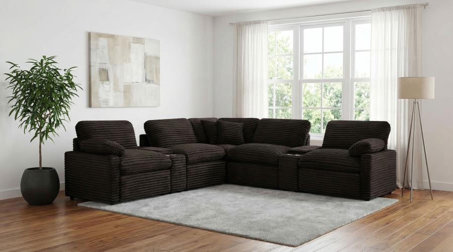Collins 7-piece Modular Power Reclining Sectional Chocolate Brown view 2
