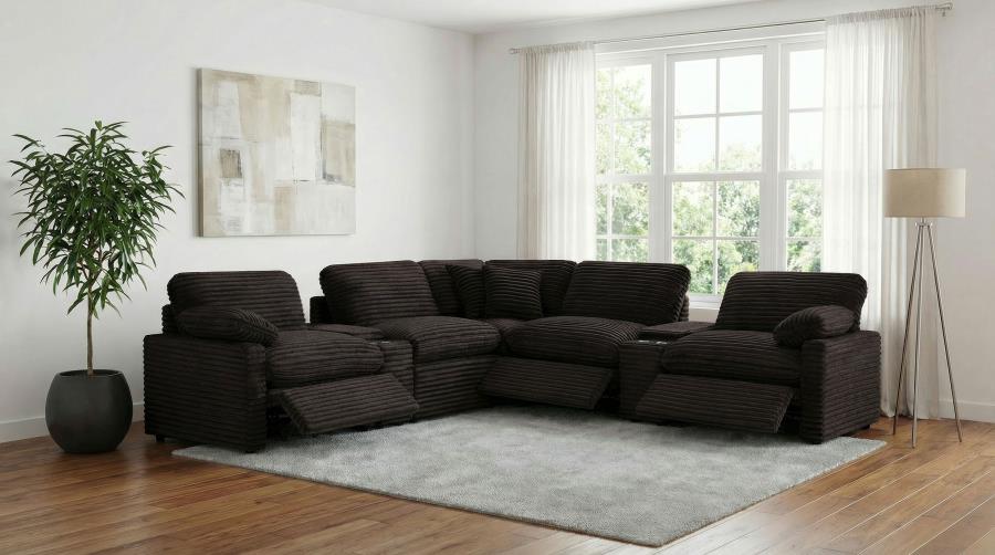 Collins 7-piece Modular Power Reclining Sectional Chocolate Brown view 3