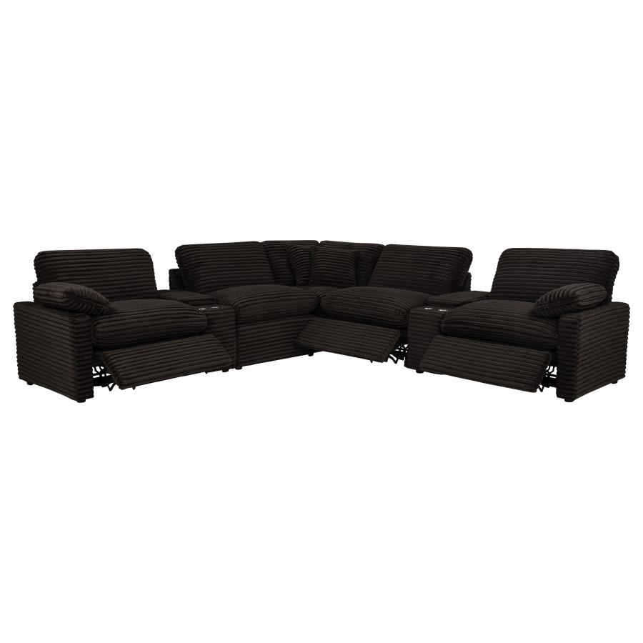 Collins 7-piece Modular Power Reclining Sectional Chocolate Brown view 4