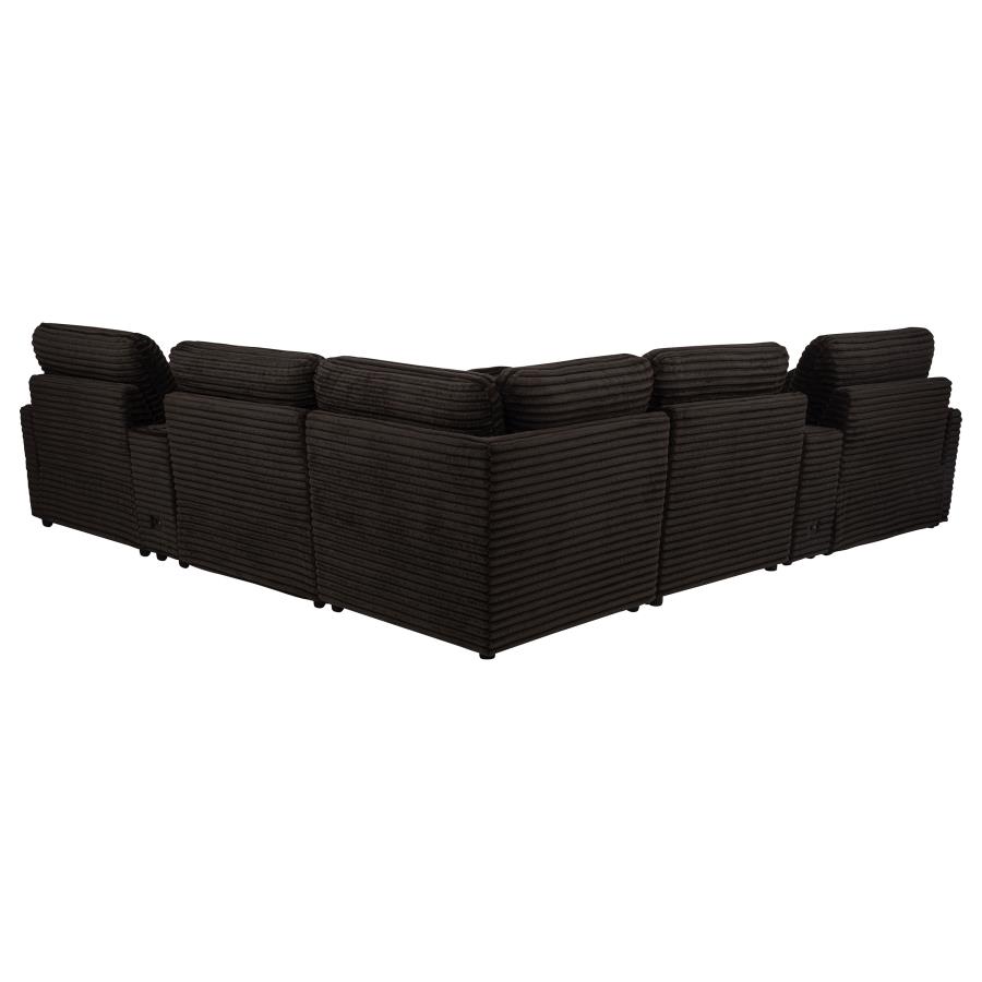 Collins 7-piece Modular Power Reclining Sectional Chocolate Brown view 6