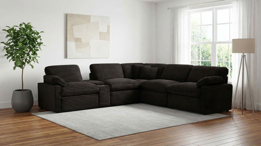 Collins 6-piece Modular Power Reclining Sectional Chocolate Brown view 2