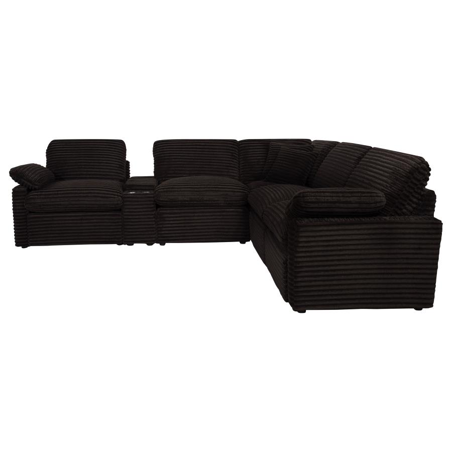 Collins 6-piece Modular Power Reclining Sectional Chocolate Brown view 5