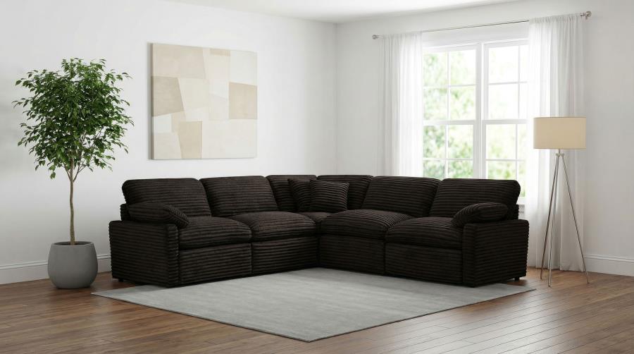 Collins 5-piece Modular Power Reclining Sectional Chocolate Brown view 2