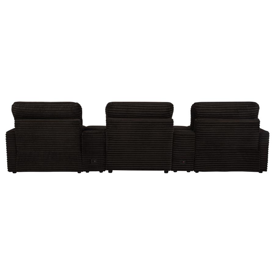 Collins 5-Piece Power Reclining Home Theater Seating Chocolate Brown view 7