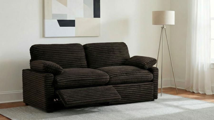 Collins Modular Power Loveseat Chocolate Brown view 3