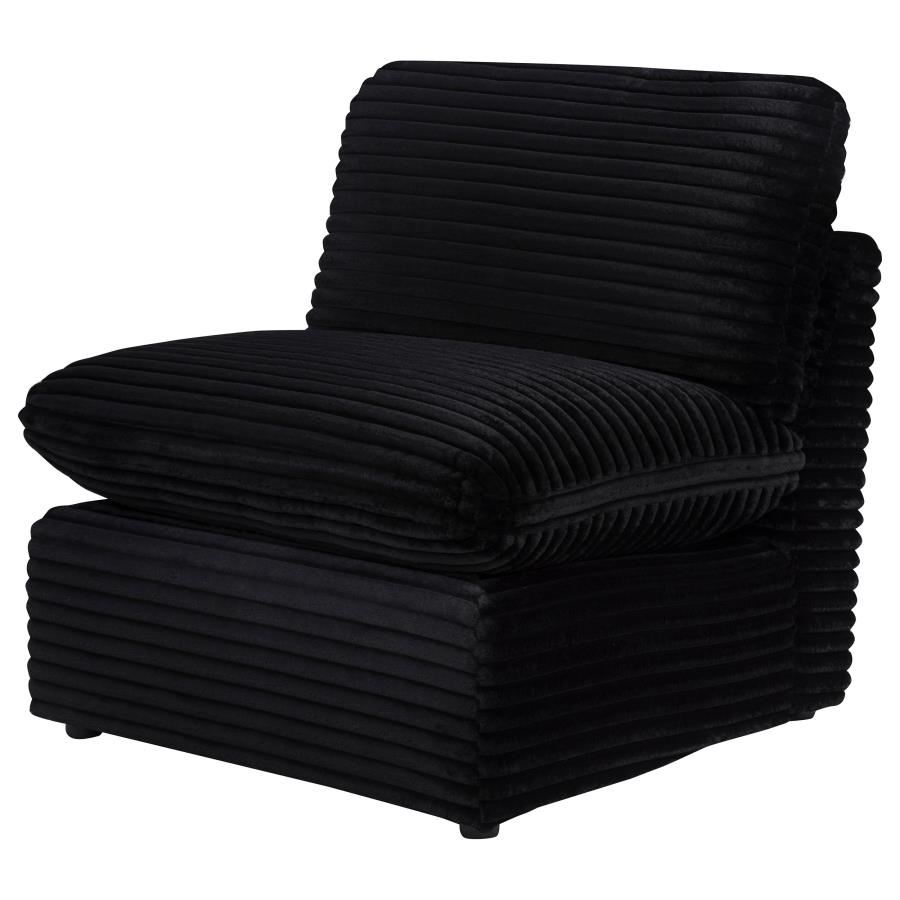 Collins Modular Armless Chair Black view 3