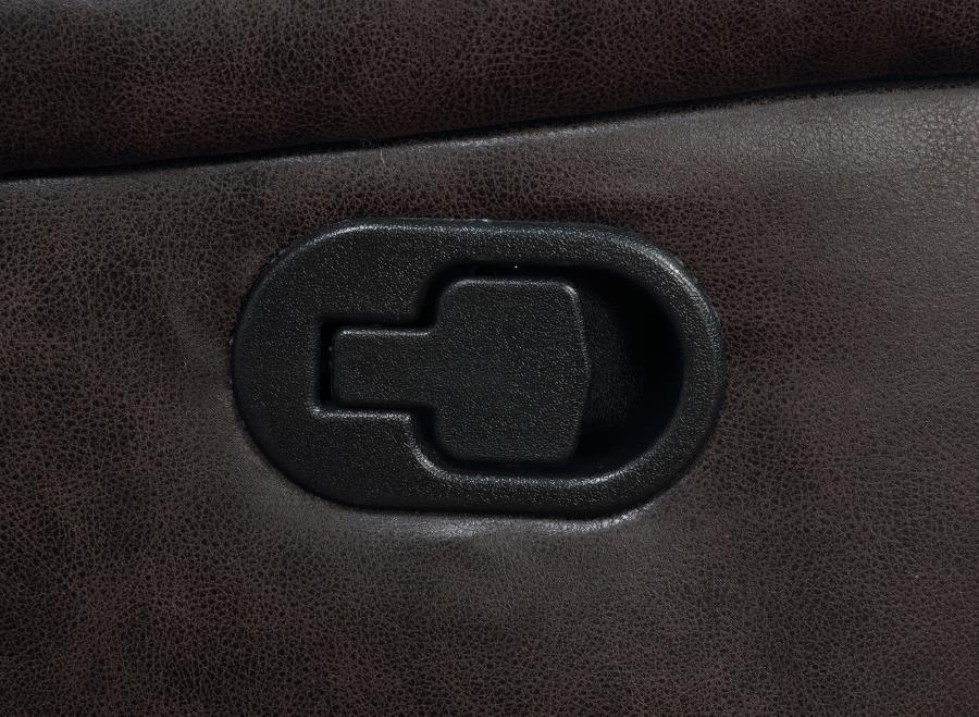 Greer Upholstered Swivel Glider Recliner Chair Brown view 5