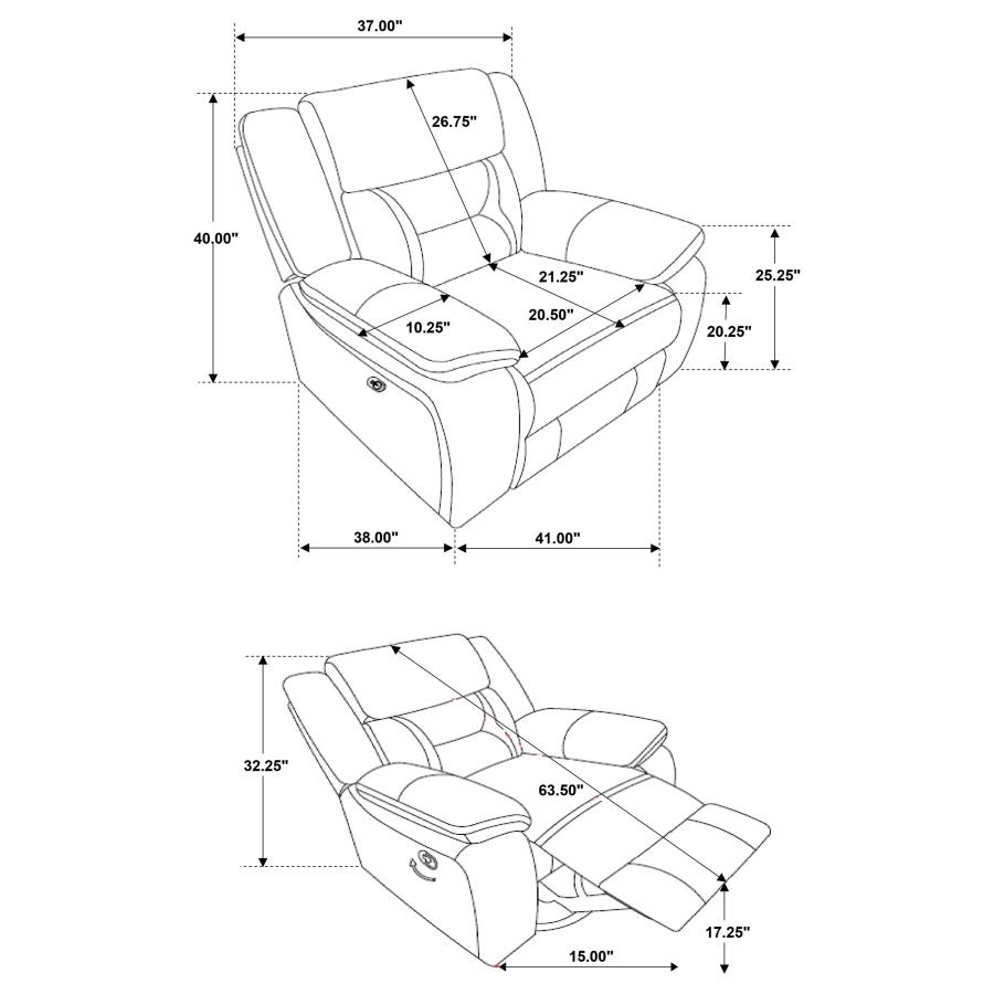 Greer Upholstered Swivel Glider Recliner Chair Brown view 7