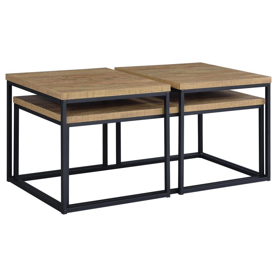 Straden 3-piece Engineered Wood Coffee Table Set Mango and Black view 4