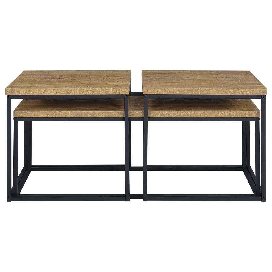 Straden 3-piece Engineered Wood Coffee Table Set Mango and Black view 6