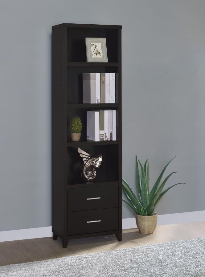 Lewes 4-shelf Engineered Wood Media Tower Cappuccino view 2