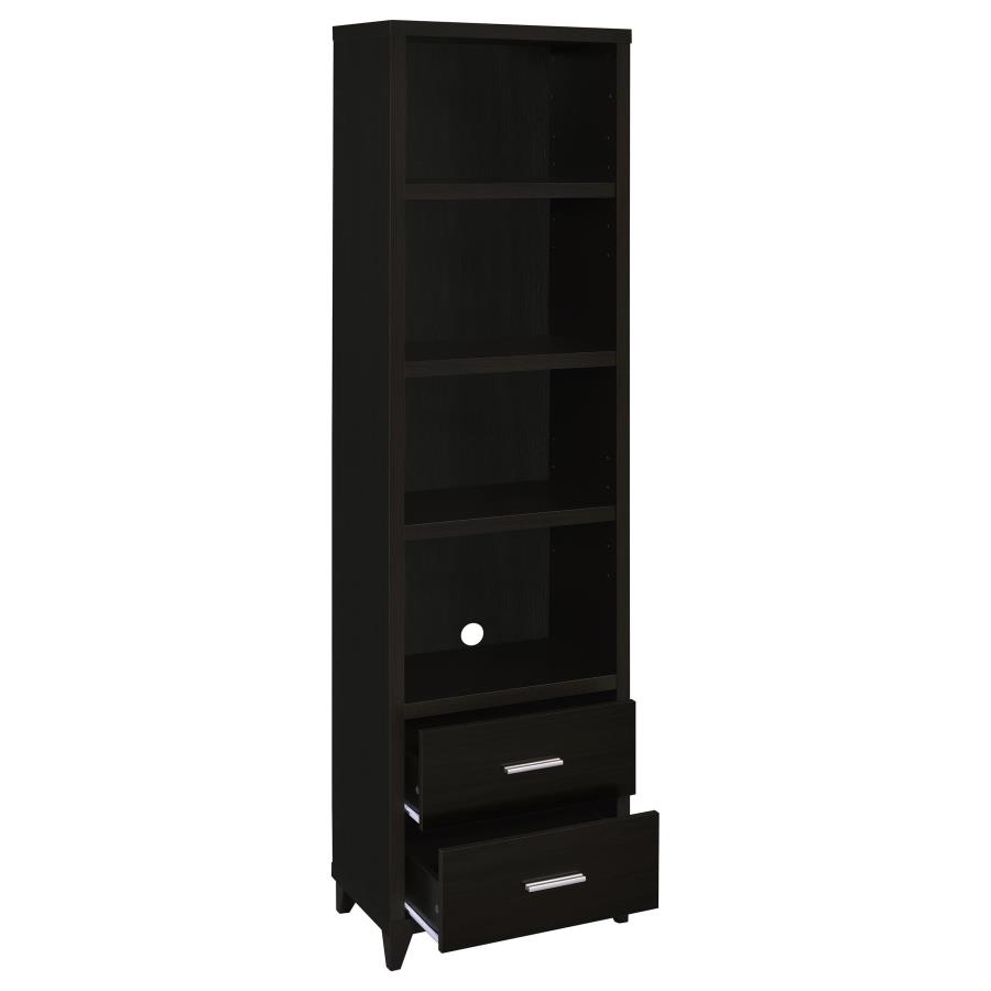 Lewes 4-shelf Engineered Wood Media Tower Cappuccino view 3