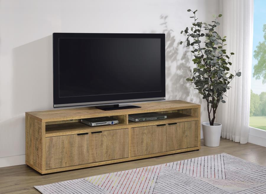 Tabby 79-inch 4-door Engineered Wood TV Stand Media Console Mango view 2