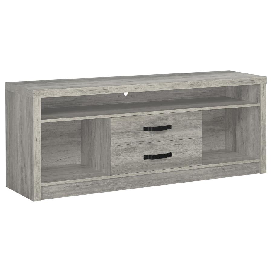 Burke 3-piece 59-inch TV Entertainment Center Grey Driftwood view 3
