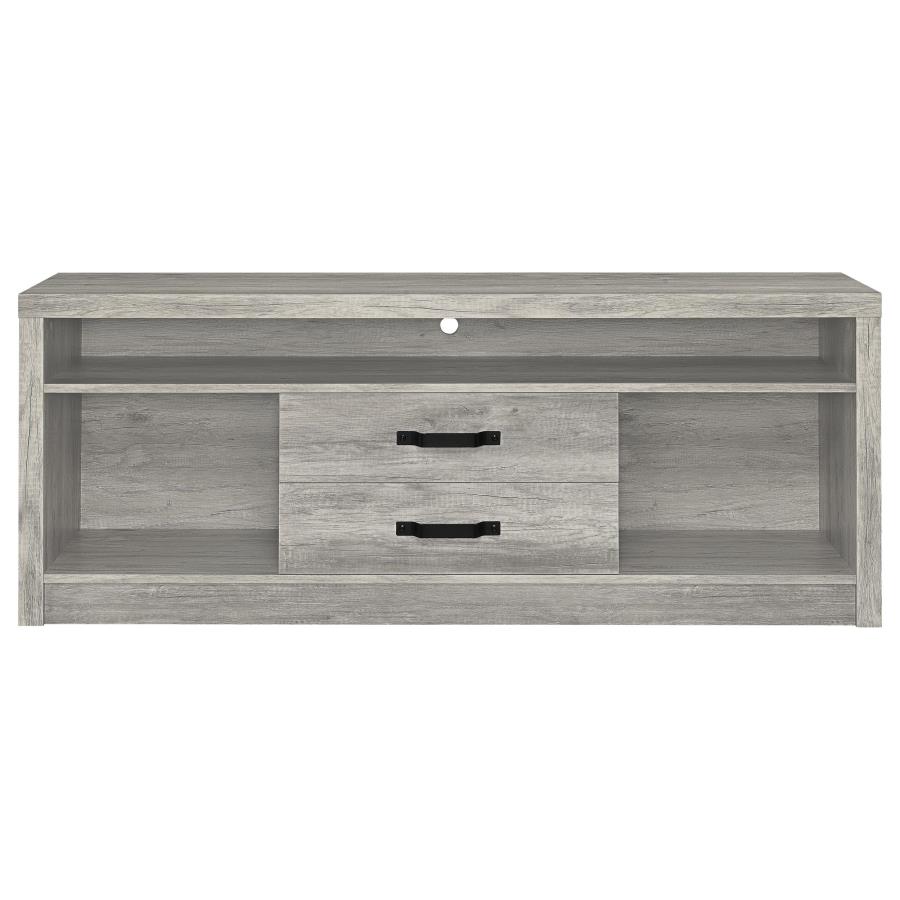 Burke 3-piece 59-inch TV Entertainment Center Grey Driftwood view 5