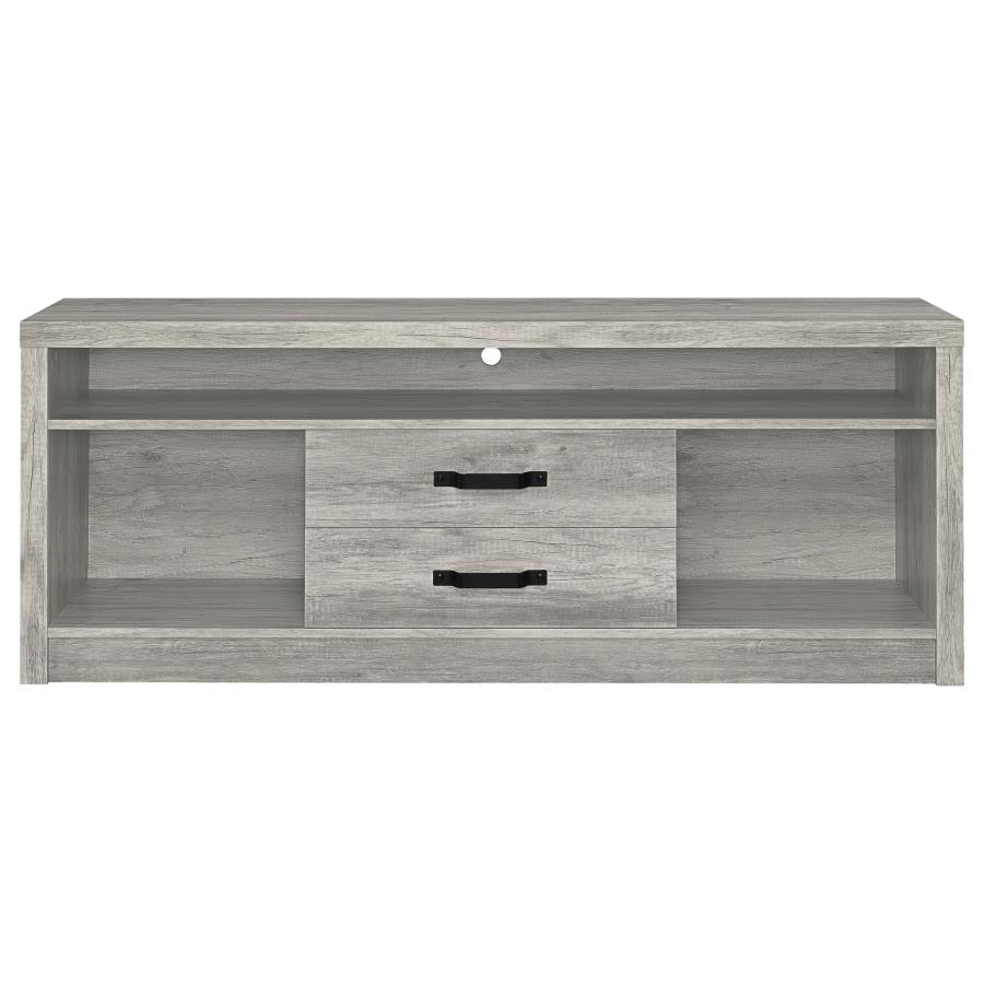Burke 2-drawer Engineered Wood 59-inch TV Stand Grey Driftwood view 4