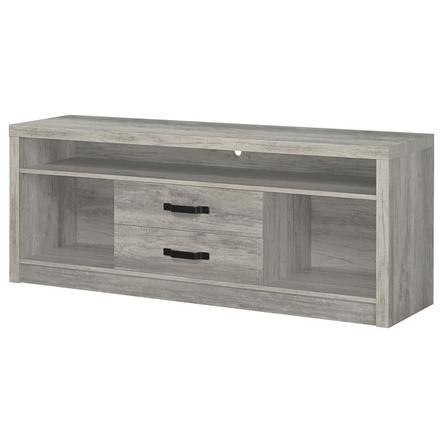 Burke 2-drawer Engineered Wood 59-inch TV Stand Grey Driftwood view 5