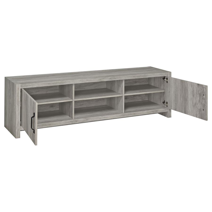 Burke 2-door Engineered Wood 71-inch TV Stand Grey Driftwood view 3
