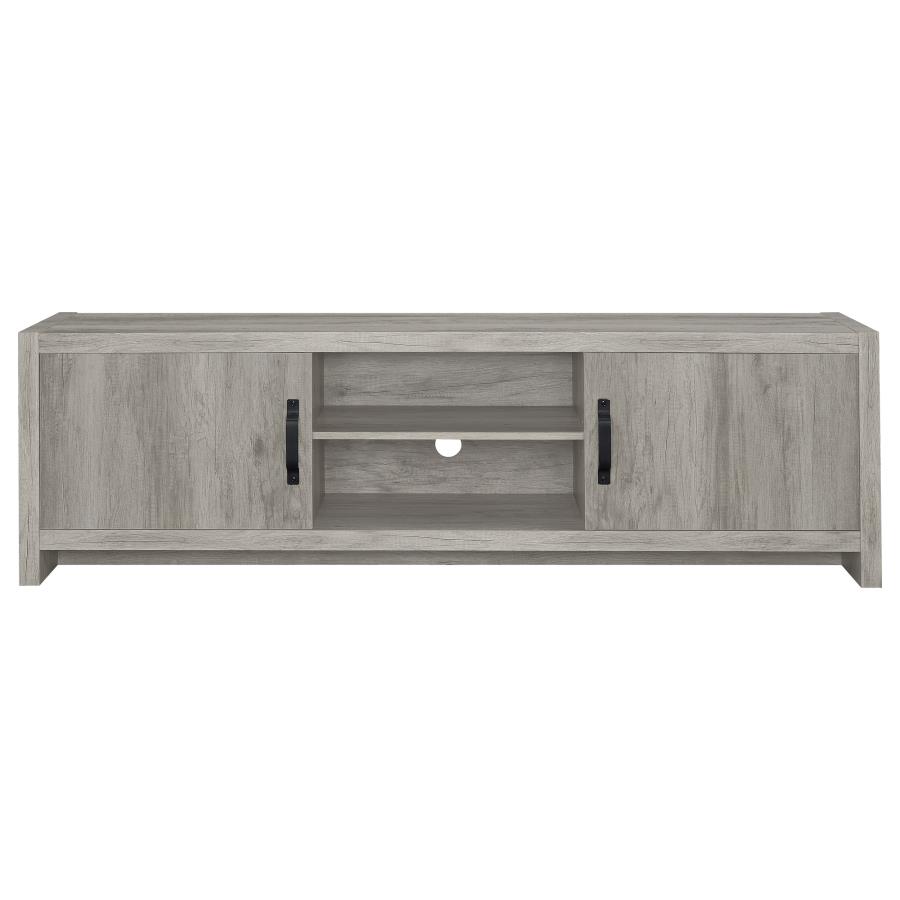 Burke 2-door Engineered Wood 71-inch TV Stand Grey Driftwood view 4