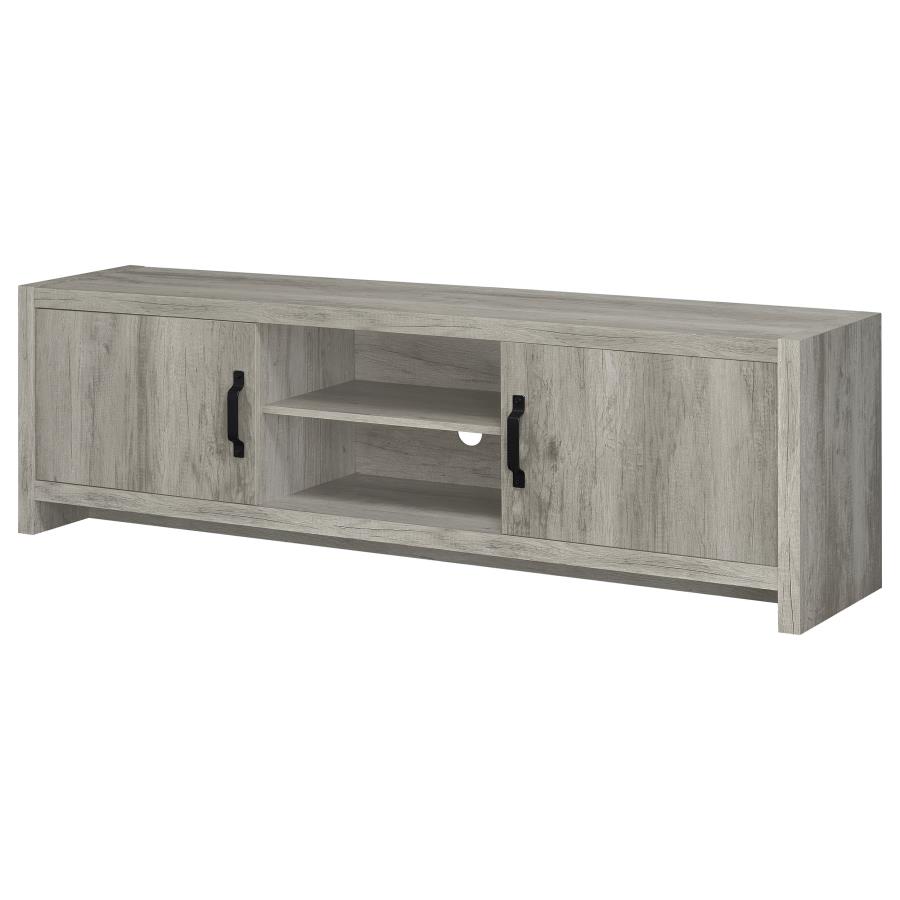 Burke 2-door Engineered Wood 71-inch TV Stand Grey Driftwood view 5