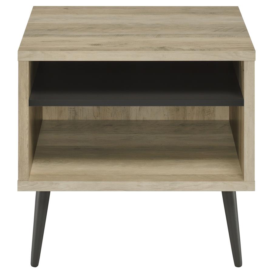Welsh Square Engineered Wood Side End Table Distressed Pine view 2