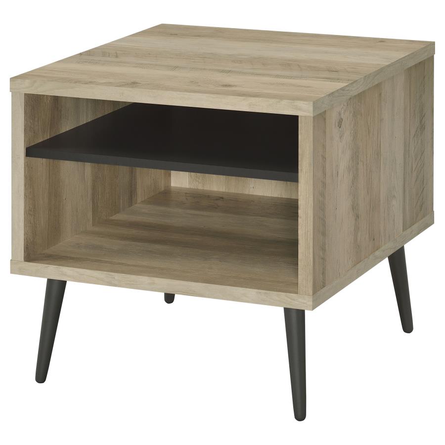 Welsh Square Engineered Wood Side End Table Distressed Pine view 3