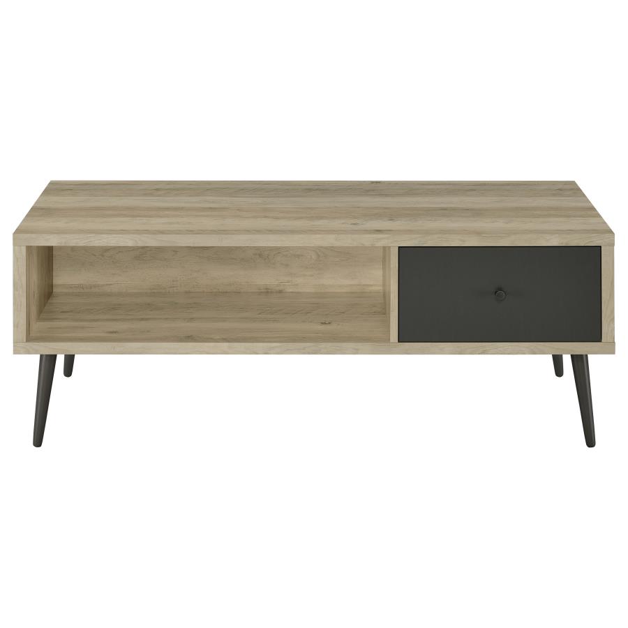Welsh 1-drawer Engineered Wood Coffee Table Distressed Pine view 4
