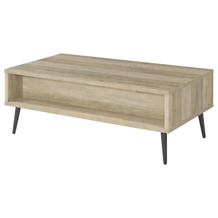 Welsh 1-drawer Engineered Wood Coffee Table Distressed Pine view 7