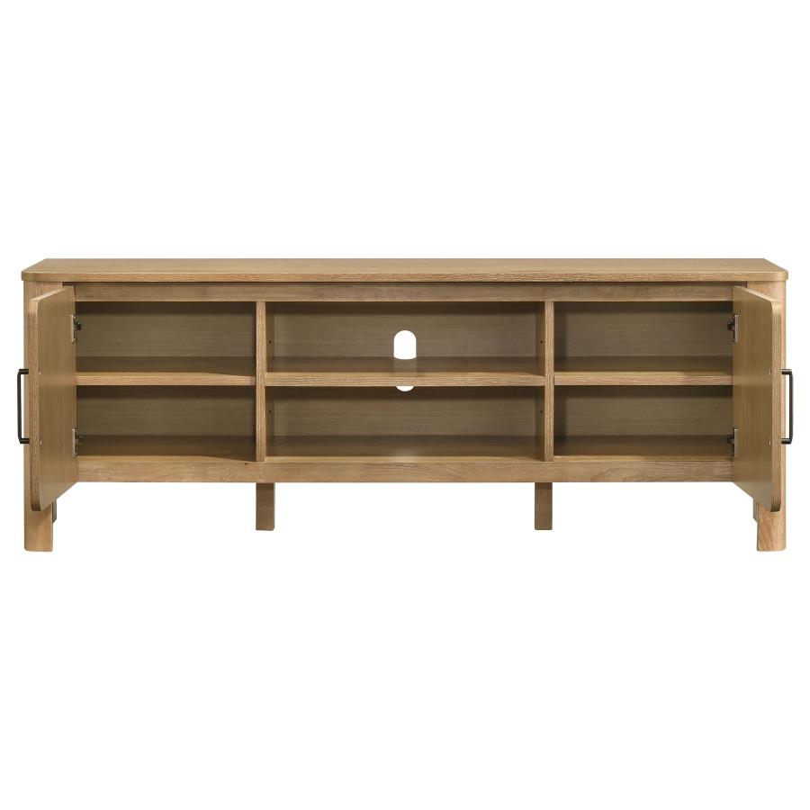 Rowe 65-inch 2-door Wood TV Stand Media Console Light Oak view 5