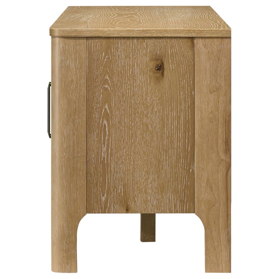 Rowe 65-inch 2-door Wood TV Stand Media Console Light Oak view 7