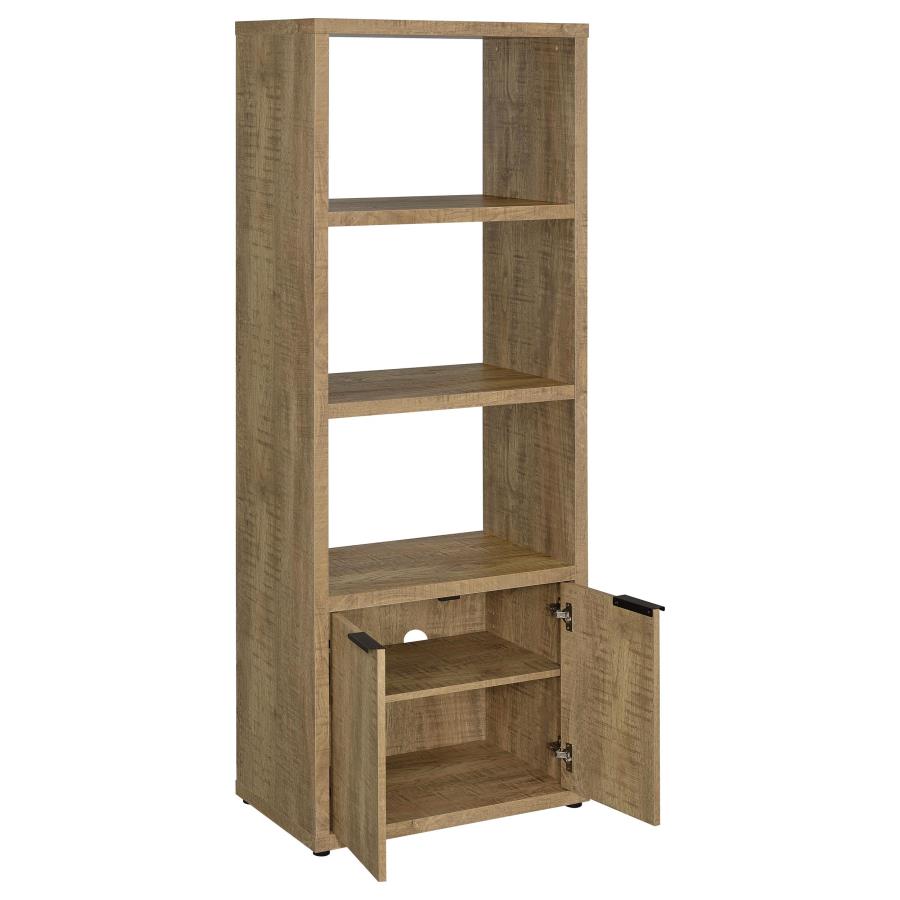 Tabby 3-shelf Engineered Wood Media Tower Mango view 3