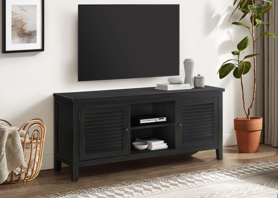 Concord 2-door 60-inch TV Stand Console Distressed Java view 2