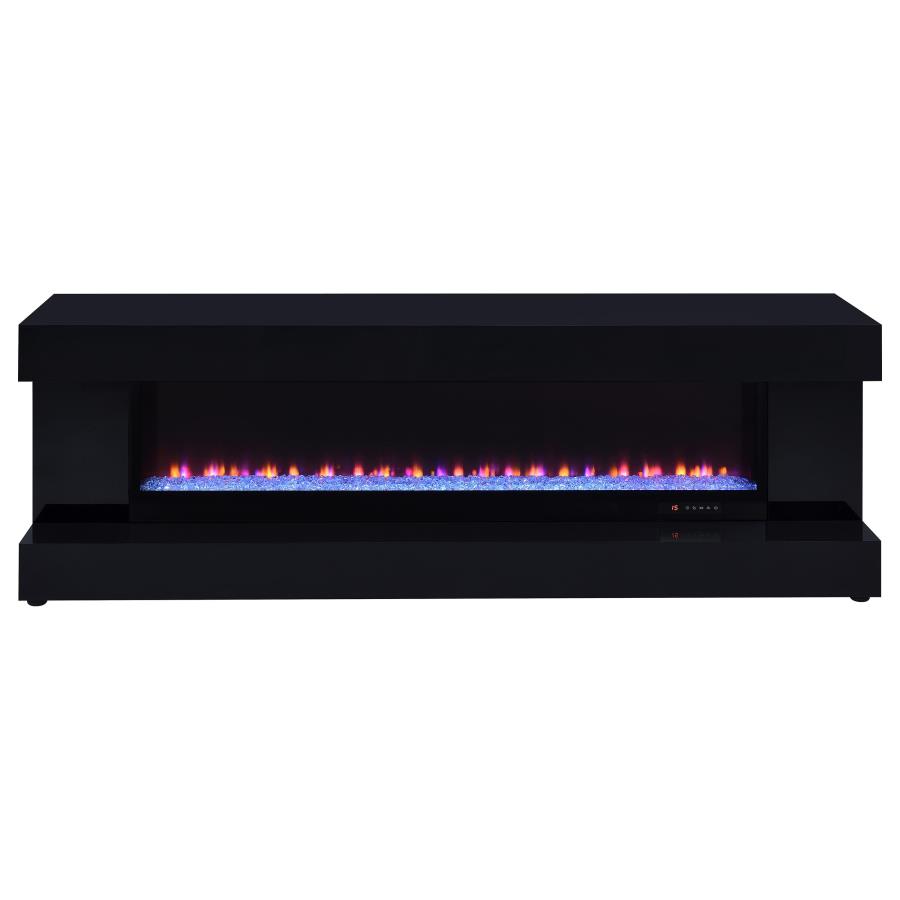 Mallory TV Stand Fireplace Console Bluetooth Speaker Black High Gloss view 4