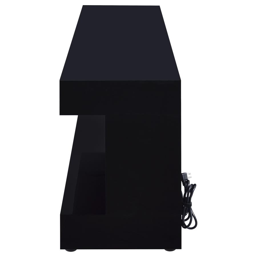 Mallory TV Stand Fireplace Console Bluetooth Speaker Black High Gloss view 5