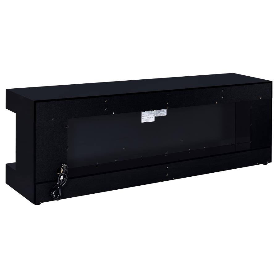 Mallory TV Stand Fireplace Console Bluetooth Speaker Black High Gloss view 6