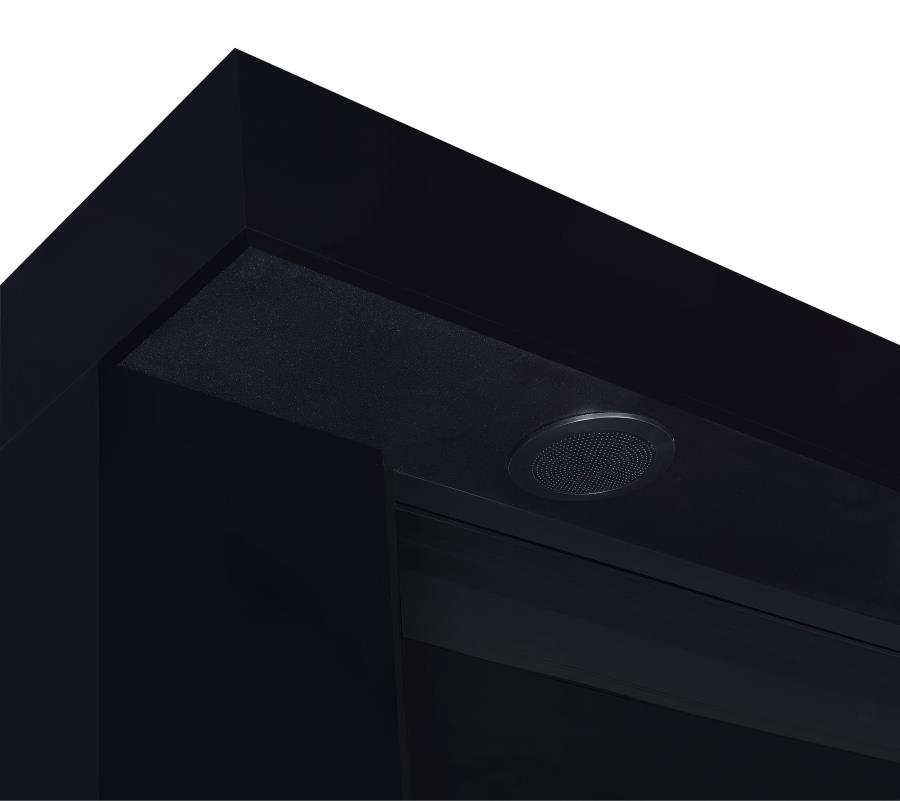 Mallory TV Stand Fireplace Console Bluetooth Speaker Black High Gloss view 7