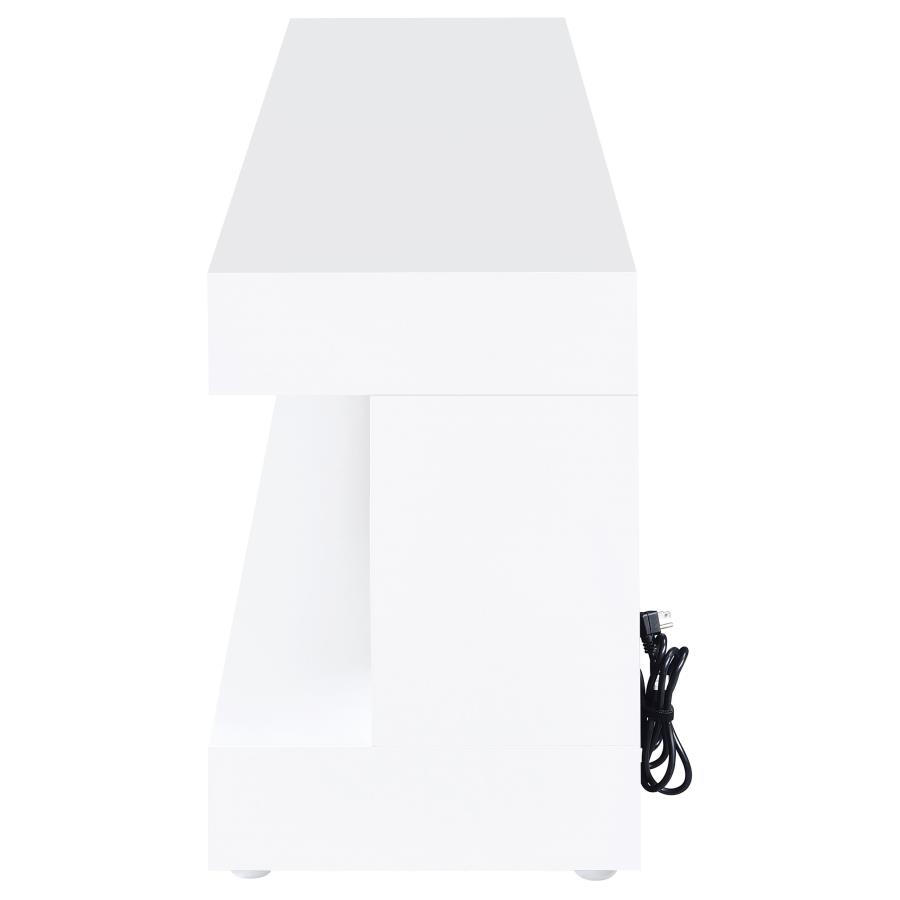 Mallory TV Stand Fireplace Console Bluetooth Speaker White High Gloss view 5