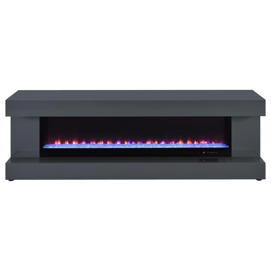 Mallory TV Stand Fireplace Console Bluetooth Speaker Grey High Gloss view 4