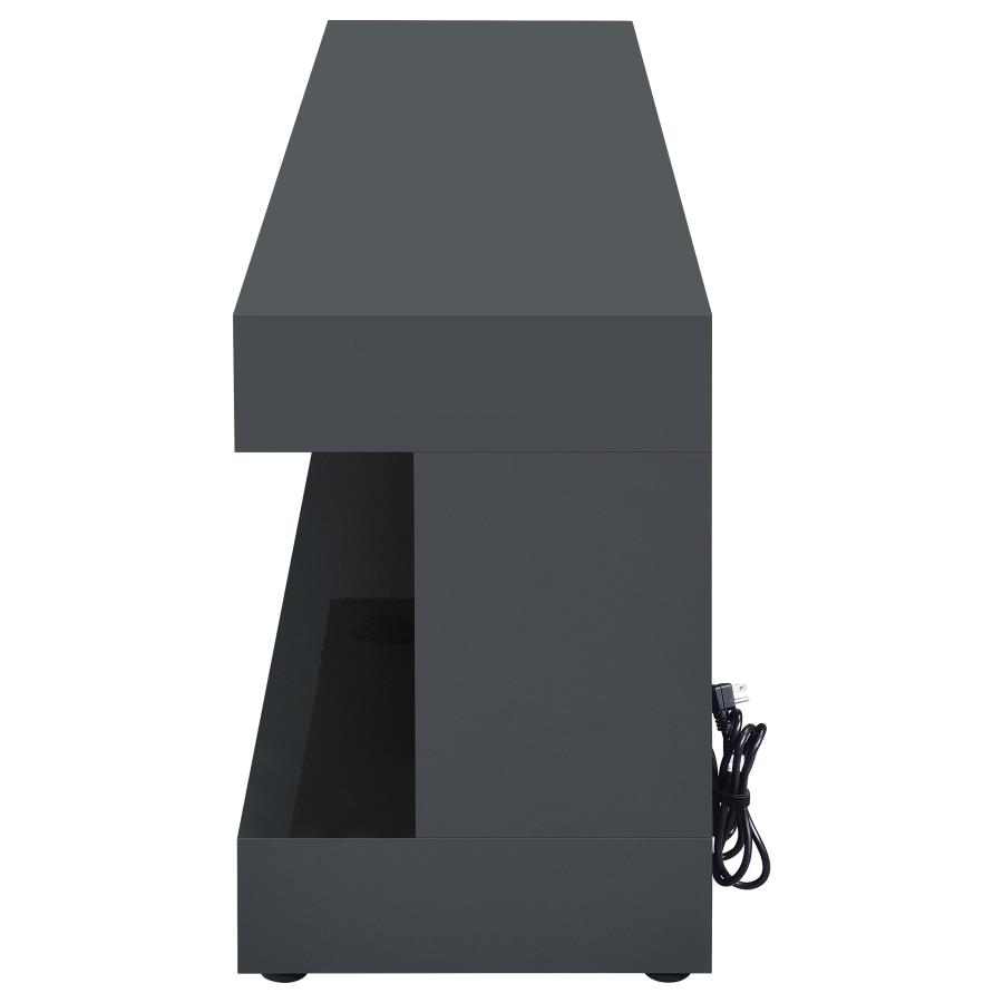 Mallory TV Stand Fireplace Console Bluetooth Speaker Grey High Gloss view 5