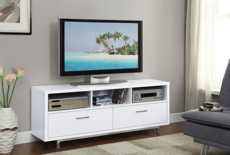 Casey 2-drawer Engineered Wood 60-inch TV Stand White view 2