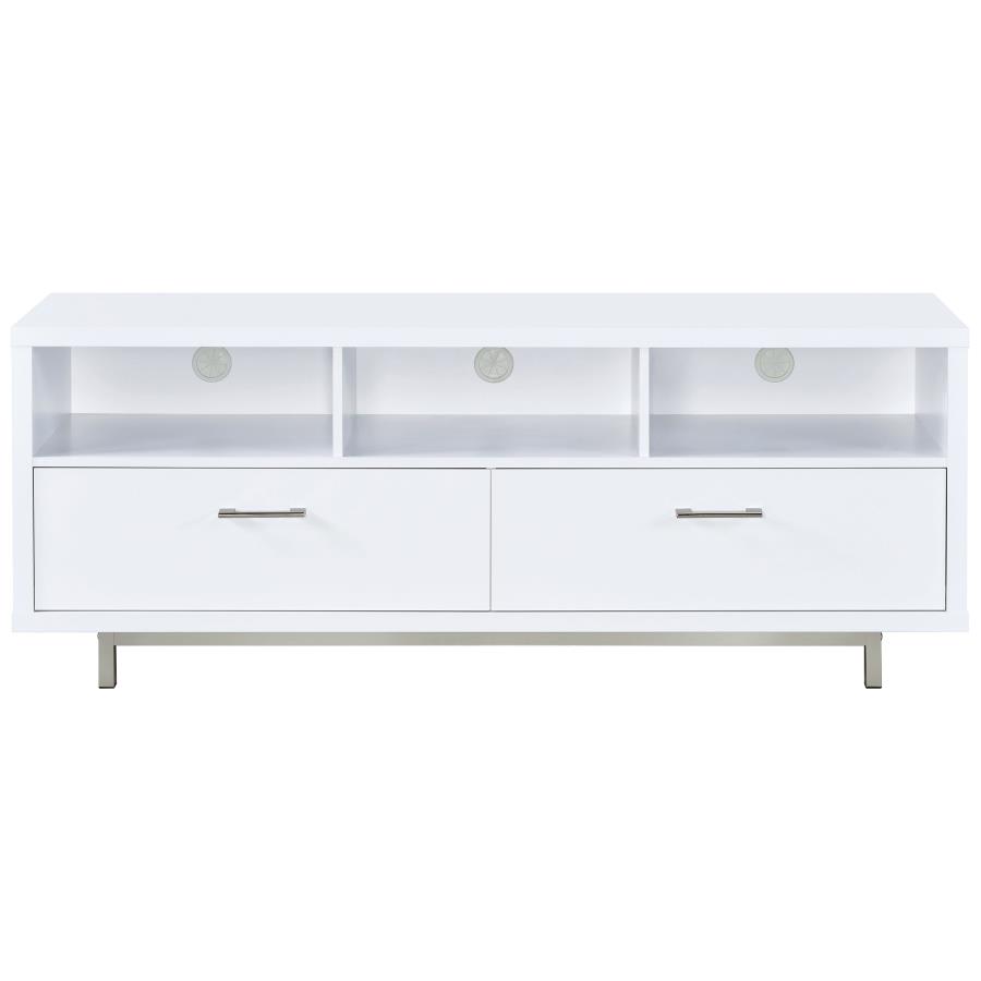 Casey 2-drawer Engineered Wood 60-inch TV Stand White view 3