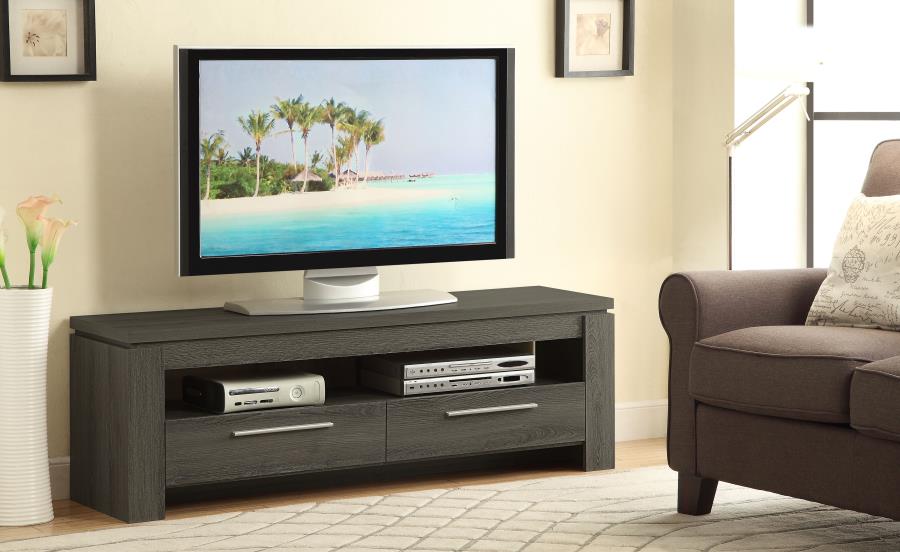 Elkton 2-drawer Engineered Wood 59-inch TV Stand Weathered Grey view 2
