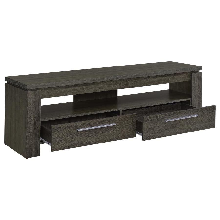 Elkton 2-drawer Engineered Wood 59-inch TV Stand Weathered Grey view 3