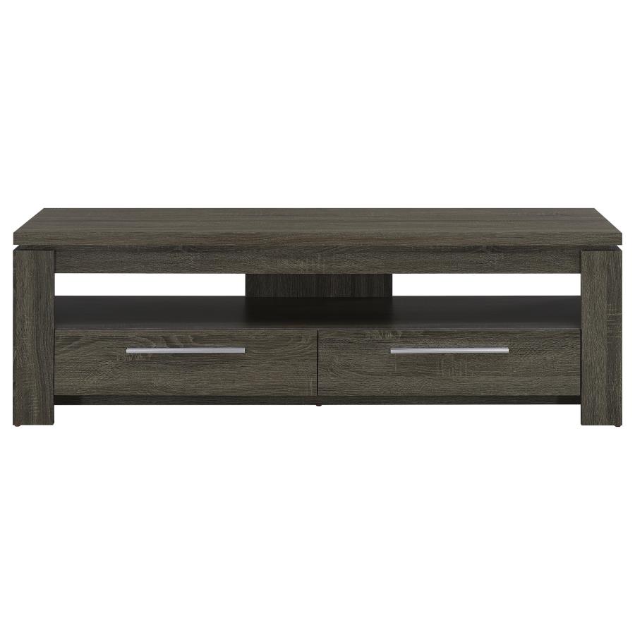 Elkton 2-drawer Engineered Wood 59-inch TV Stand Weathered Grey view 4